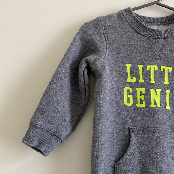 Carter’s Long Sleeve ‘Little Genius’ Cozy One Piece - Picture 4 of 10